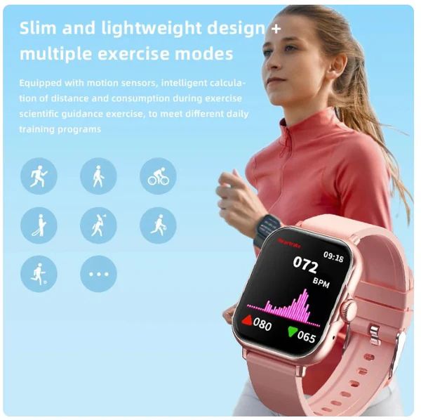 7 in 1 set A58 plus Suit with 2 straps Earrings bracelets necklaces set BT Call 2.02inch women smartwatch