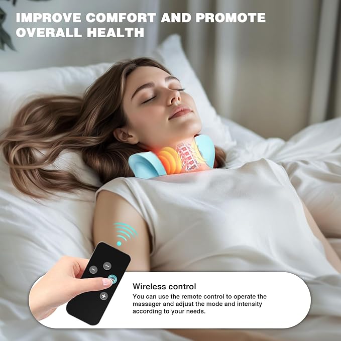 EMS Neck Massager with Heat – Electric Pulse Therapy for Neck & Shoulder Pain Relief