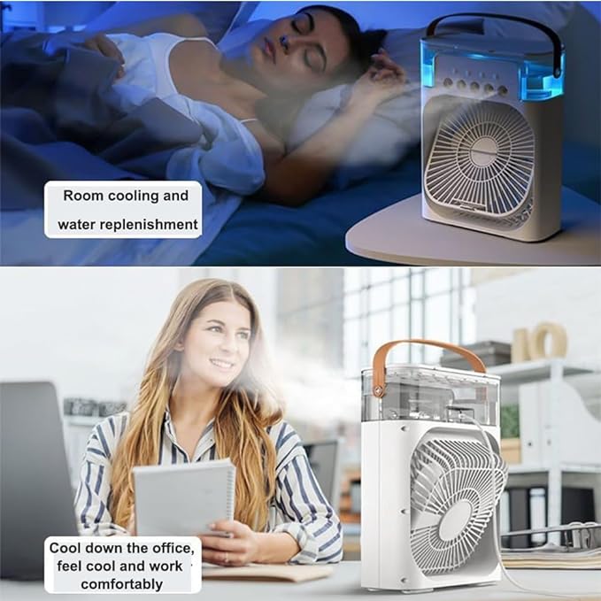 ❄️ Portable Air Cooler dubai best– Mini USB Humidifier Fan | مبرد هواء محمول مع مرطب USB